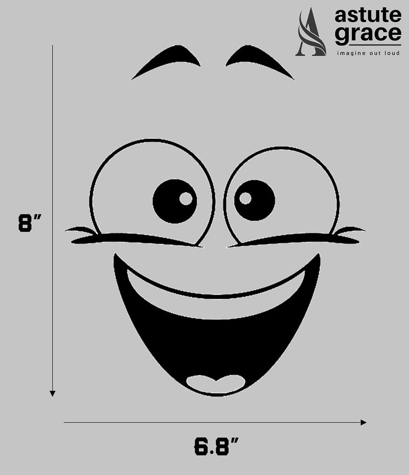 ASTUTE GRACE Toilet Smiley Funny Laughing Happy Face Emoji Decal Sticker for Bathroom Decor | Black | 8" | AG-679 - Image 5